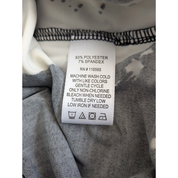 Vivica A. Fox Jumpsuit Women 1X Black Wht Bell-Slv Abstract Splatter Art To Wear - Picture 13 of 13